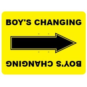 Generic, "Boy's Changing" Directional Sign