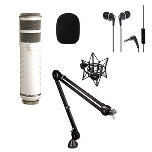 Røde Podcaster Mic Kit w/ Podcaster USB Mic, Boom Arm, Clamp & In-Ear Headphones