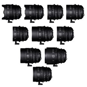 Sigma, FF High Speed Cine Prime 10-Lens Set - 14/20/24/28/35/40/50/85/105/135mm (PL)
