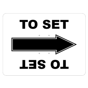 Generic, "To Set" Directional Sign - White