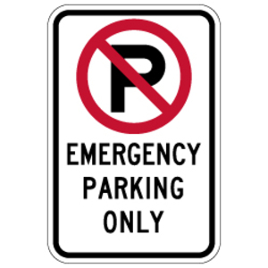 Generic, "Emergency No Parking" Sign 