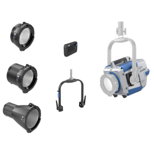 ARRI, Orbiter LED Light with Open Face without Lens, Yoke & Cable (Blue/Silver) + Optics + Control Panel Kit