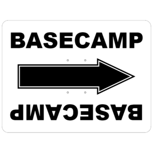 Generic, "Basecamp" Directional Sign - White